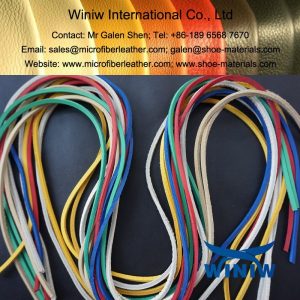 Pink Leather Shoe Laces